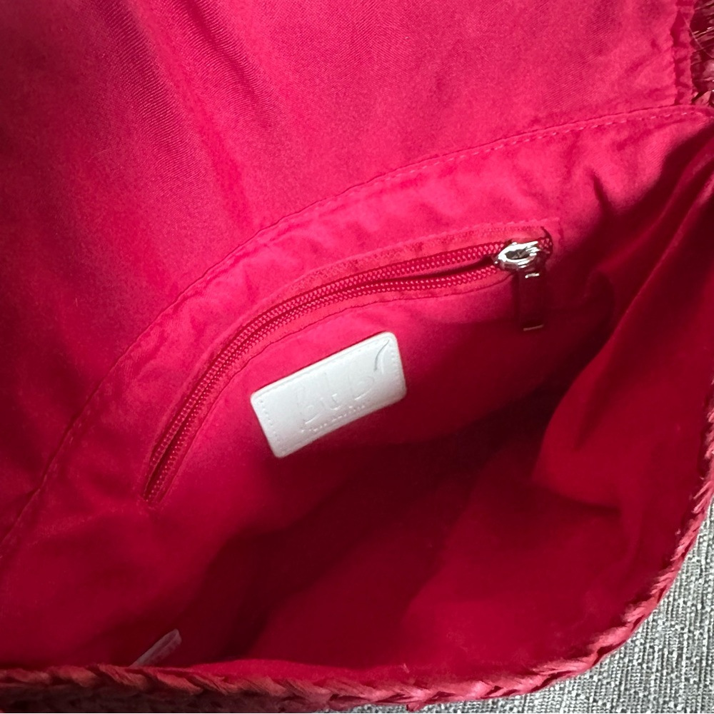 btb Los Angeles Red Raffia Riley Clutch - Picture 5 of 6